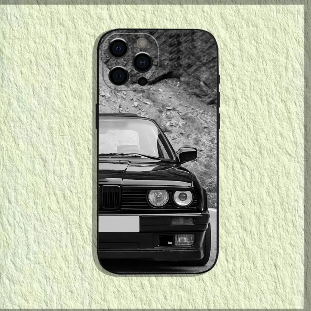 Чехол для телефона Cool Car E-E30 B-Bmwes iPhone 16 15 14 13 12 11 Pro X XS Max XR Plus Mini Soft Black Cover