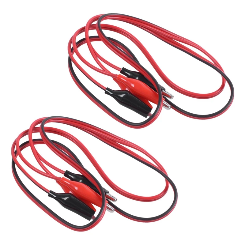 

4 X Dual Double Ended Probe Cayman Alligator Clip Cable 92 Cm