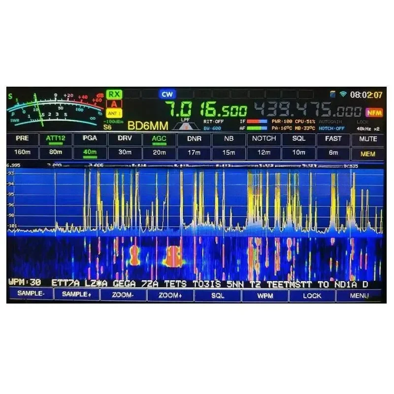 Мобильный радиоприемопередатчик с Wi-Fi 20 Вт 0–750 МГц DDC/CIC устройства LF/HF/6M/VHF/UHF