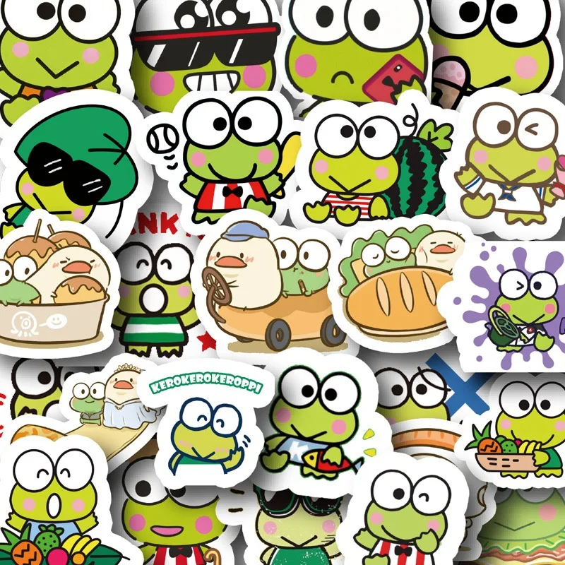 

80 шт., водонепроницаемые наклейки в виде лягушек