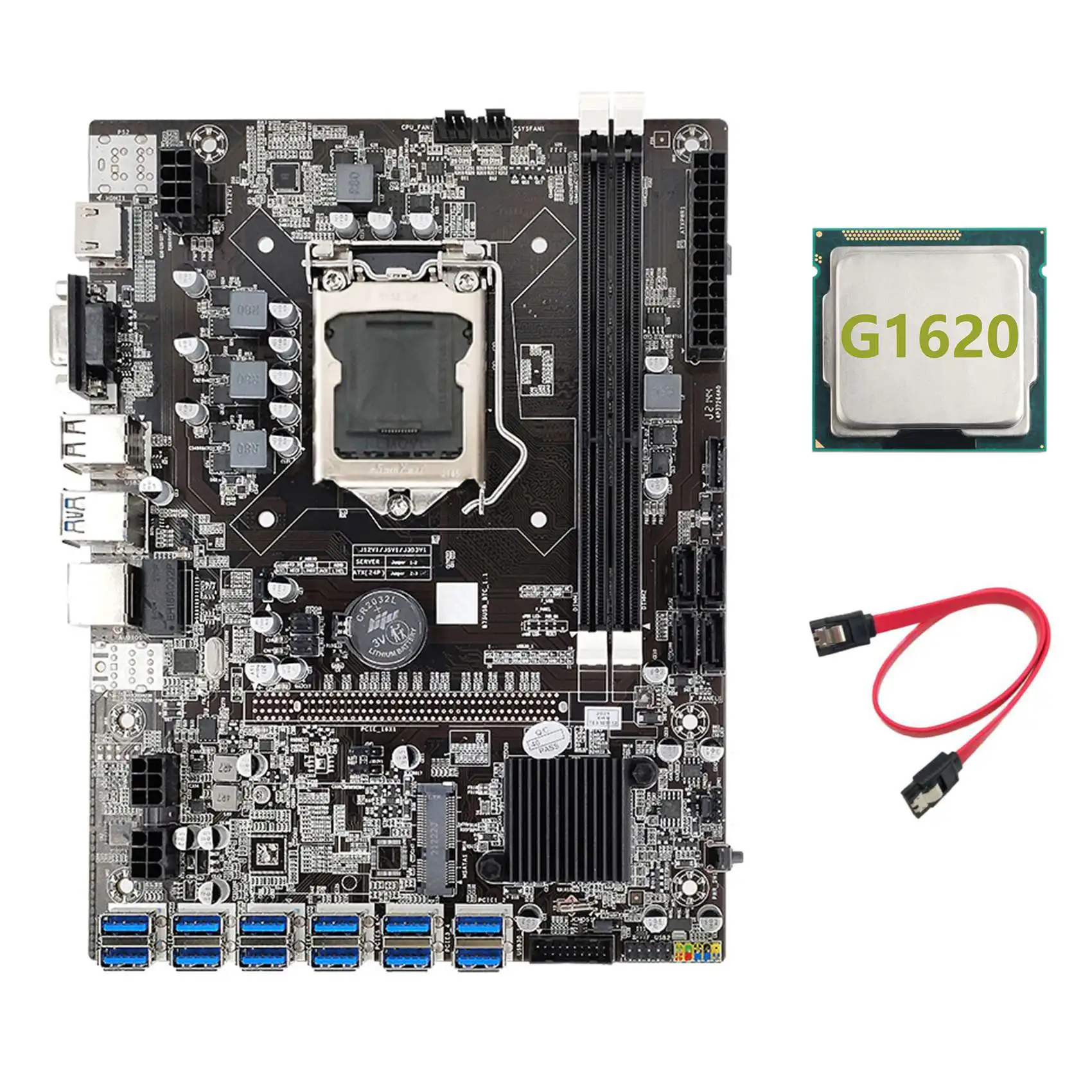 

Материнская плата для майнинга B75 ETH + процессор G1620 + кабель SATA LGA1155 12 PCIE к USB-адаптеру MSATA DDR3 B75 USB BTC материнская плата для майнинга