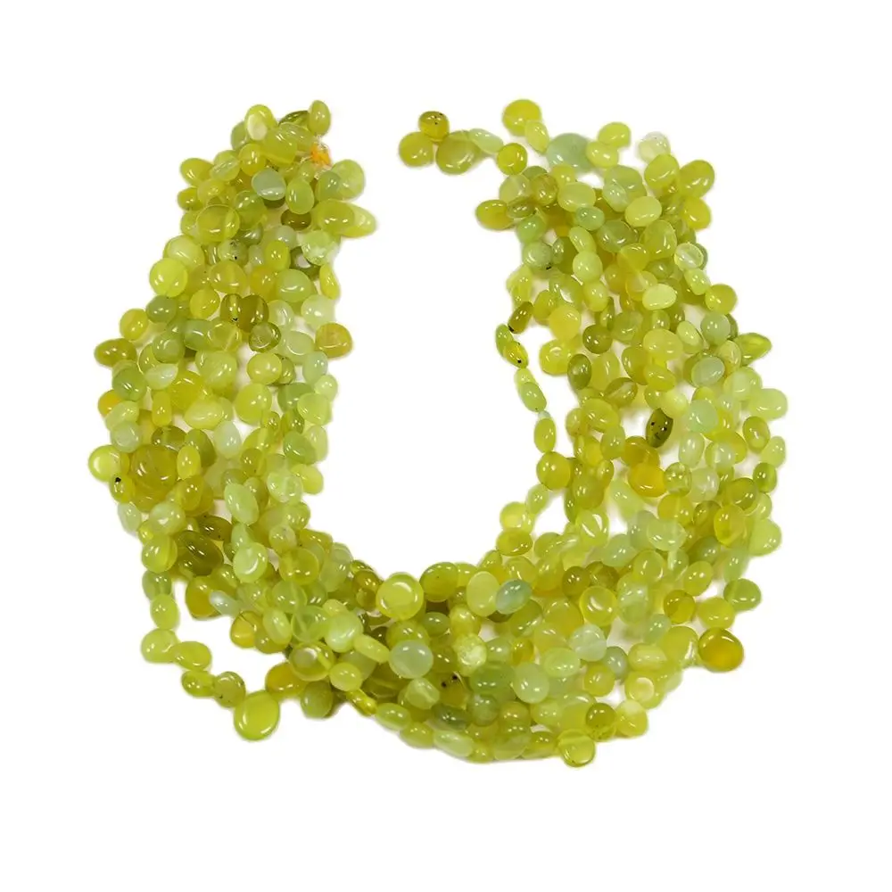 

APDGG 5 Strands Natural Green Jade Stone Polished Top-drilled Freeform Nugget Loose Beads 15.5" Strand Jewelry Making DIY