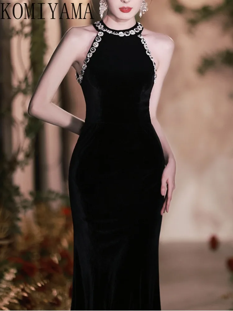 Индивидуальные вечерние платья без рукавов с подвесным вырезом и бисером тонкой