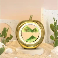 unique apple creative 3d art quicksand painting decompression hourglass home decoration led resin table lamp gift ornament