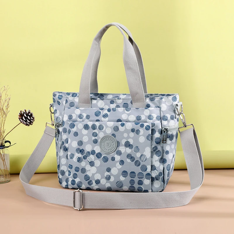 Women Shoulder Bag Large Floral Heavy Duty Classic Handbag Waterproof Nylon Bag Shopping School Casual Tote Over Shoulder Bag