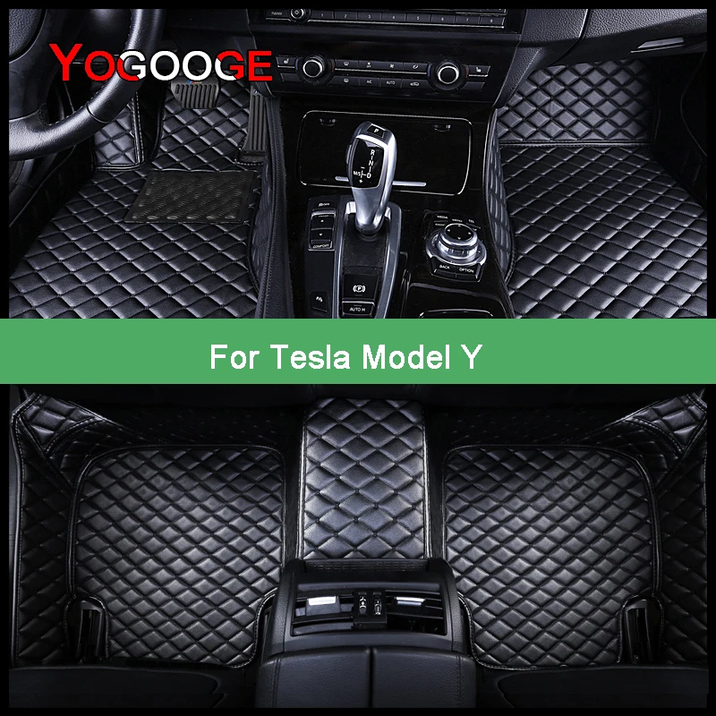 

YOGOOGE Car Floor Mats For Tesla Model Y Foot Coche Accessories Auto Carpets