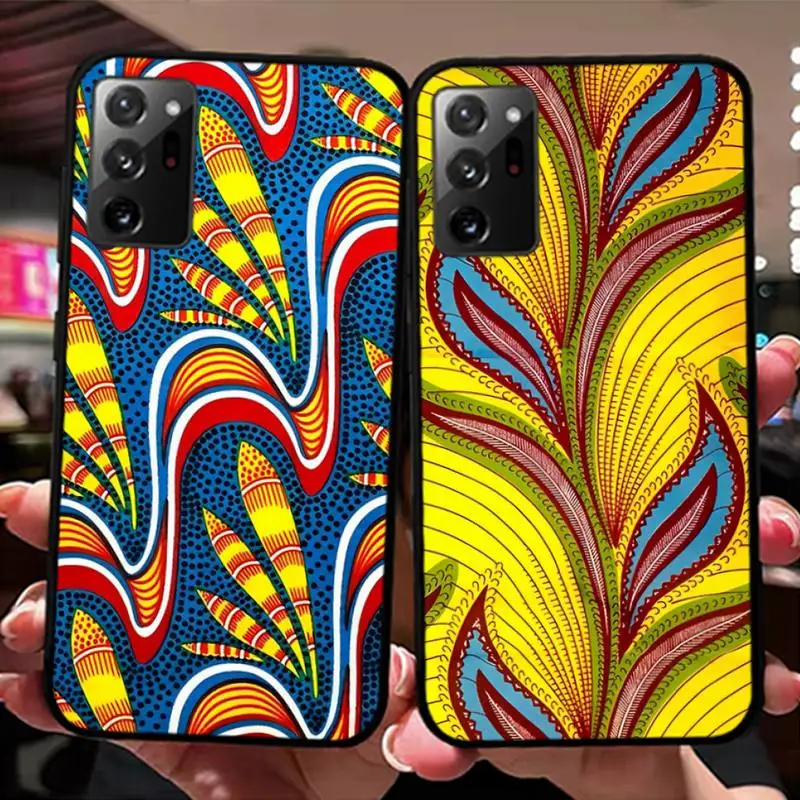 

African Wax Fabric Phone Case for Samsung Note 5 7 8 9 10 20 pro plus lite ultra A21 12 72