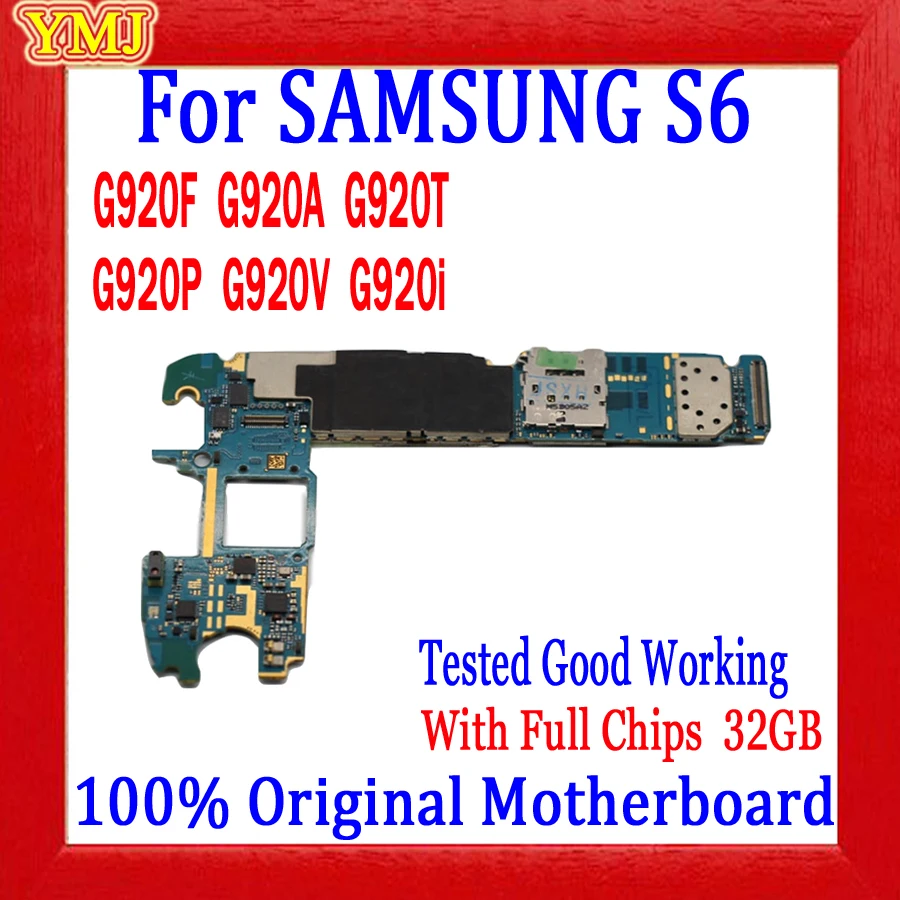 

Free Shipping 32GB For Samsung Galaxy S6 G920F G920I G920V Motherboard Original Unlocked Mainboard 100% Tested Full Working