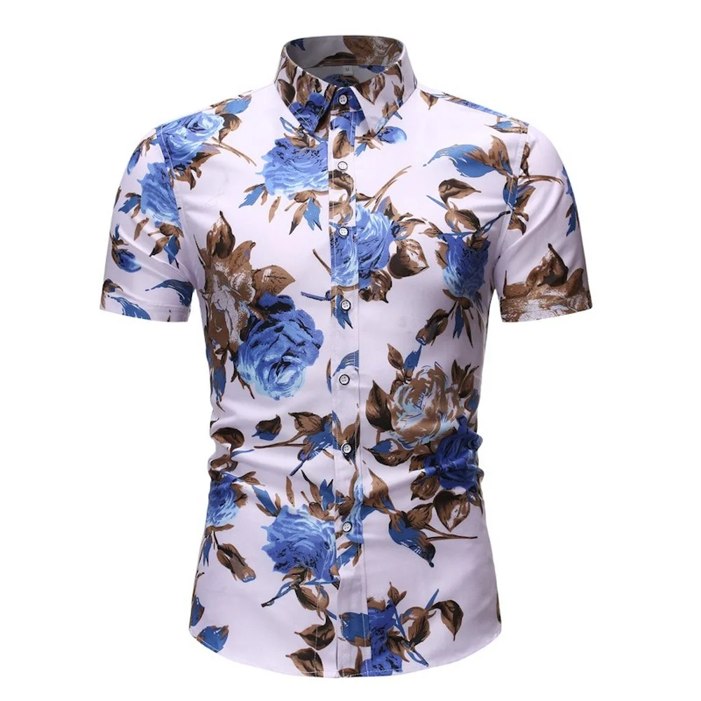 Men's Shirts Fashion Printed Short Sleeve Casual Shirts