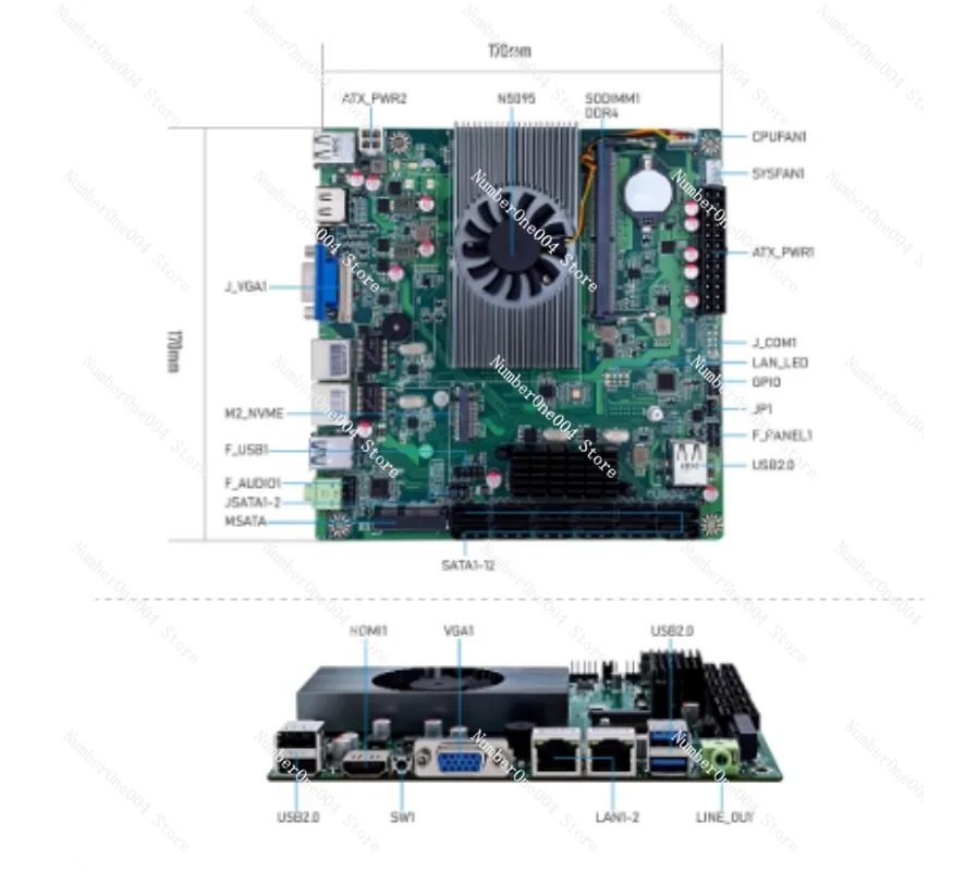 Материнская плата Mini ITX NAS 11-го поколения N5095 Quad-Core, 12 портов SATA 3.0 для домашнего сервера и хранения данных (art.: 3920d99d2f697) - 3920d99d2f697