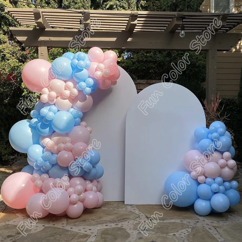 

164pcs Macaron Blue Happy Birthday Latex Matte Pink Balloon Party Wedding Backdrop Arch Baby Shower Decor Vacation Atmosphere