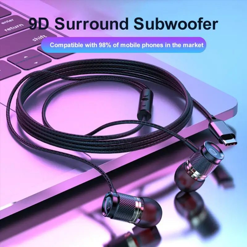 

Lightweight Music Hifi Headphones Gaming Sport Headset Noise Canceling Volume Adjustable Earbuds In-line Control With Mic In-ear