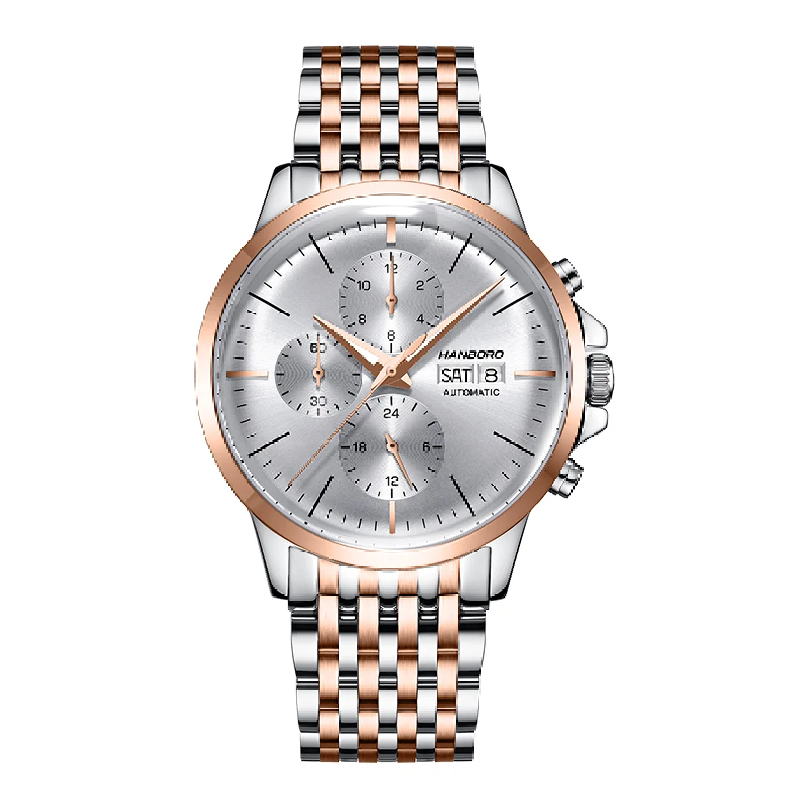 

HANBORO Men Mechanical Watch fashion trend students fully automatic multifunctional men watch Luminous waterproof steel watch