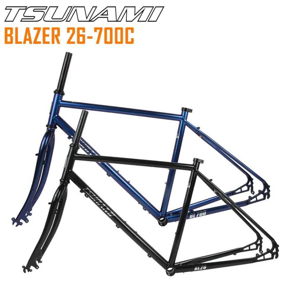 

TSUNAMI Blazer 700C Road Bikes Frames CR-MO Heating Treated Disc/V Brake Frame Bicycle Parts Disc Brake 26 Inch 46cm 49cm 52cm