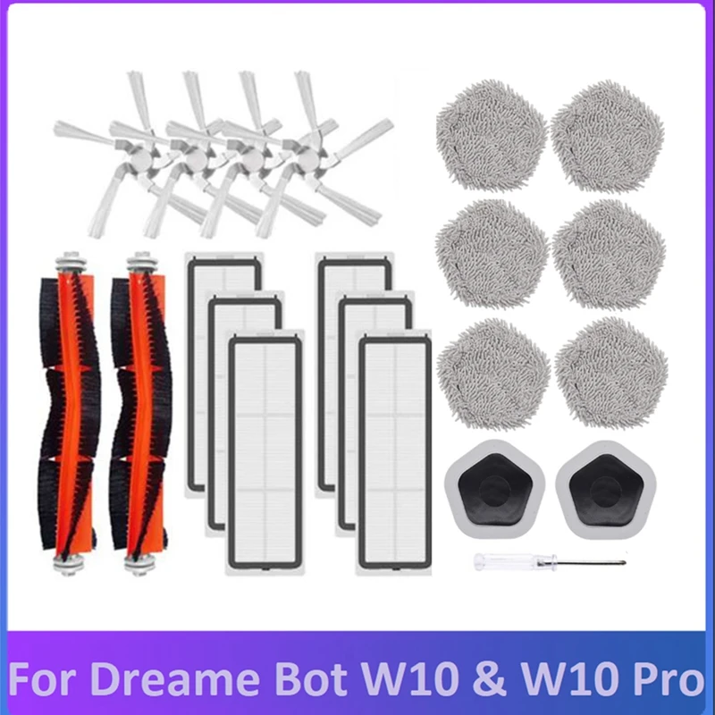 

Аксессуары для робота-пылесоса Xiaomi Dreame Bot W10 и W10 Pro, основная боковая щетка, фильтр, насадка на швабру и держатель для швабры
