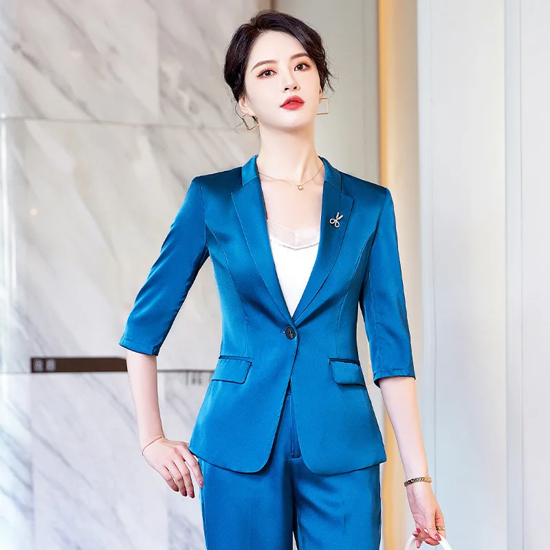 Высококачественные тканевые весенне-летние официальные женские деловые костюмы