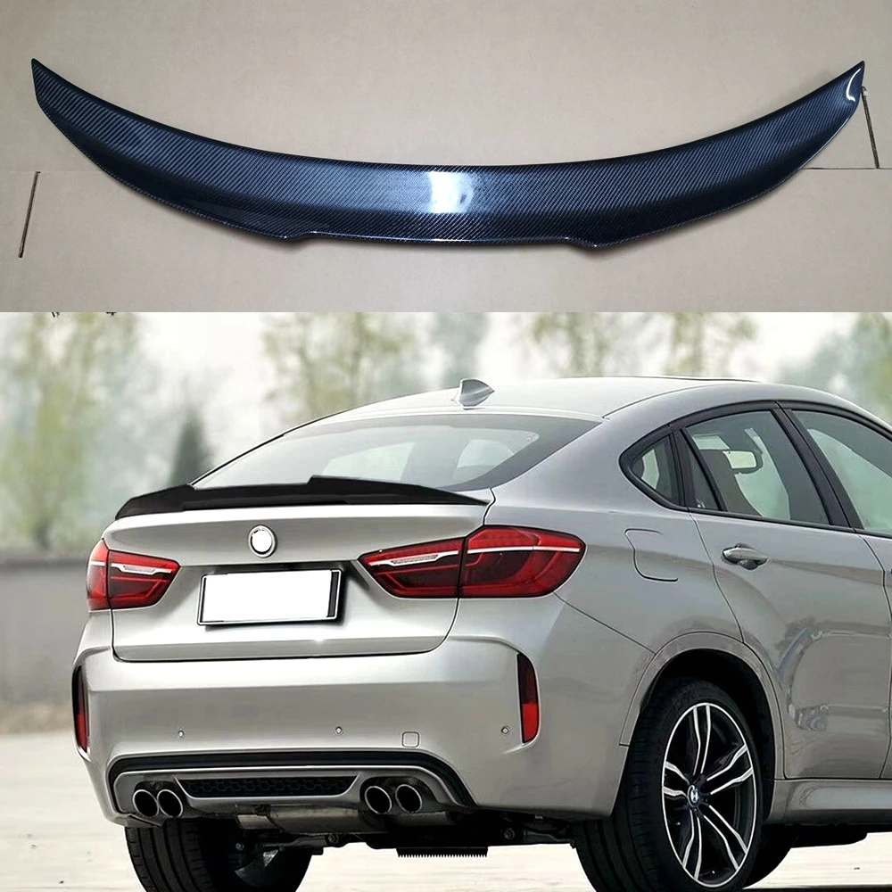 

PSM Style Real Carbon Fiber Car Rear Trunk Boot Lip Spoiler Wing Big For BMW X6 Series F16 F86 X6 X6M SUV 2015 2016 2017 2018