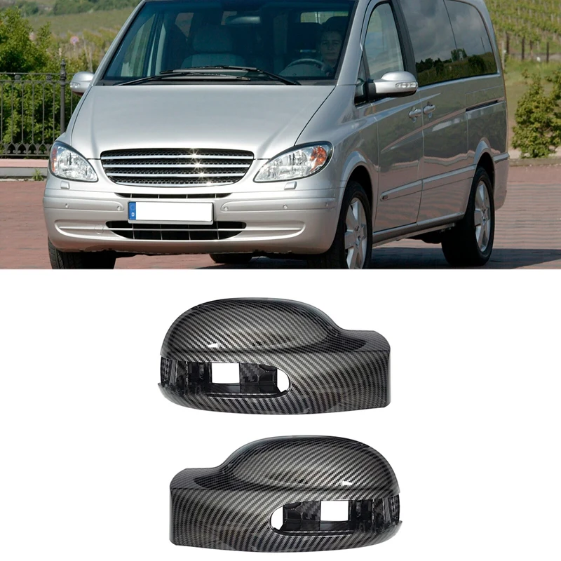 

1 Pair Carbon Fiber Rear Mirror Cover Shell Cap for Mercedes-Benz Viano W639 2003 - 2010 A6398110461 A6398110561