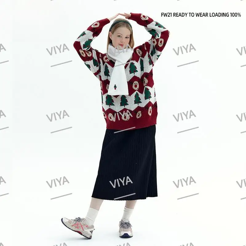 Новинка 2024 Рождественский свитер Viya осенне-зимний мужской трендовый Топ