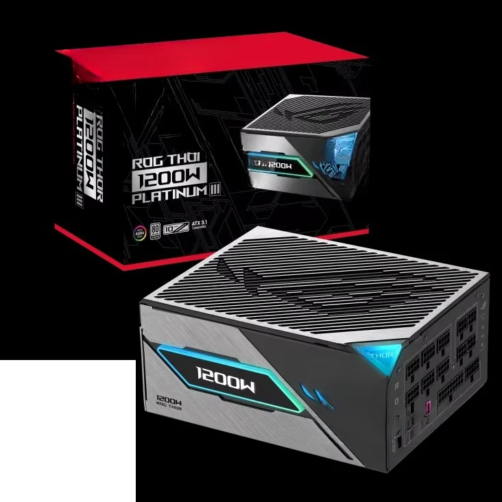 Фото Новинка 2026-2025: Блок питания ROG THOR III 1200W Platinum 80+ для ПК с магнитным OLED-дисплеем для игровых настольных компьютеров №1