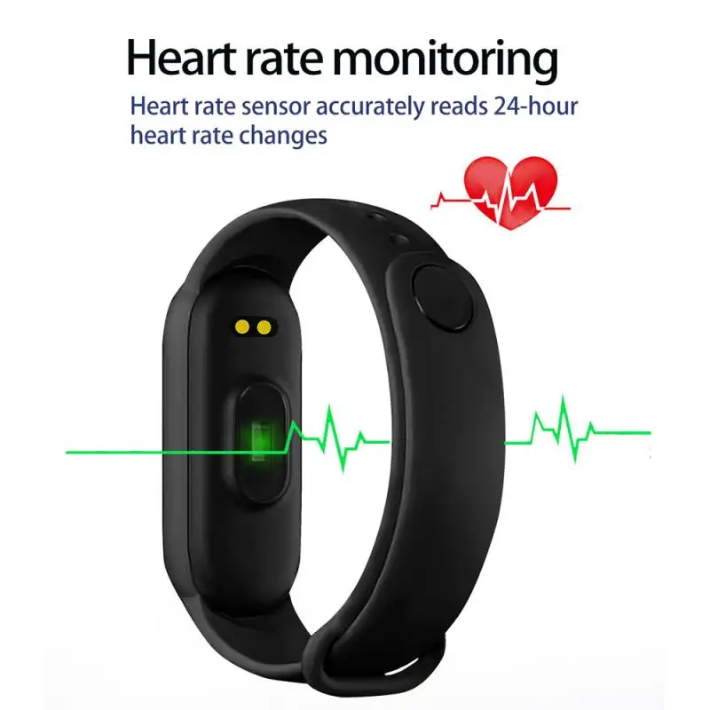M6 Smart Bracelet Men Women Heart Rate Blood Pressure Monitor Sports Band Fitness Tracker Watches Bluetooth Step Mileage Running