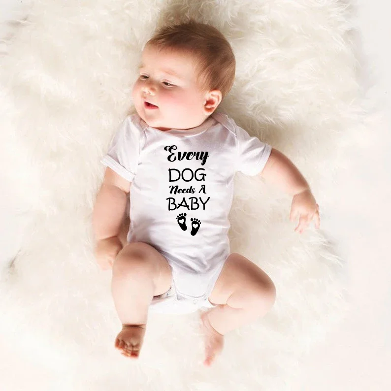 

Каждая собака нуждается в ребенке Повседневный Новорожденный ребенок девочка мальчик короткий рукав комбинезон для малышей Летний комбинезон наряд