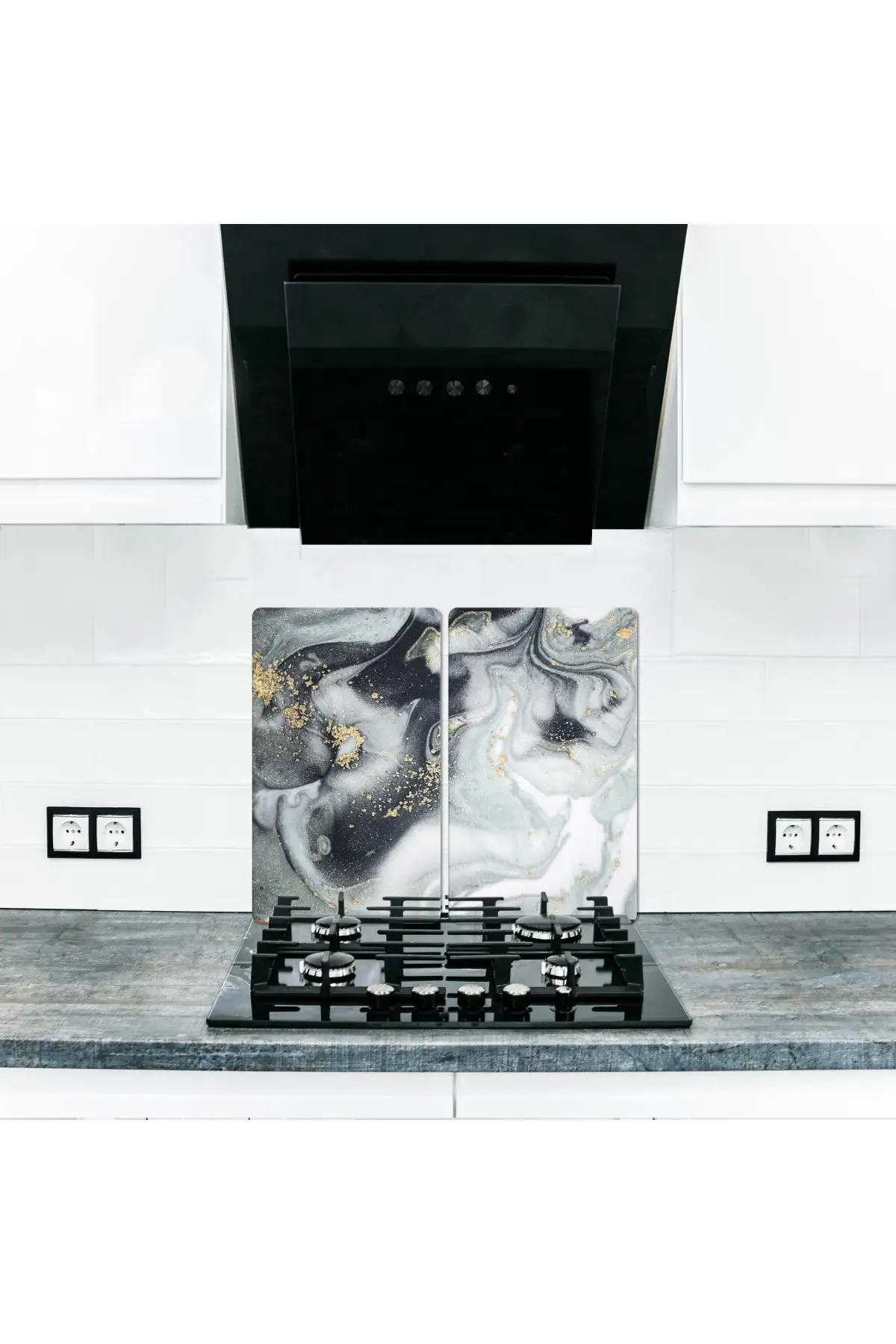 

Задняя крышка для плиты из серого золотого мрамора