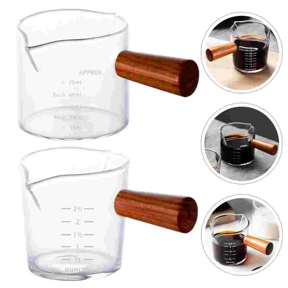

2Pcs Glass Jugs Household Coffee Cups Transparent Jars Coffee Jars