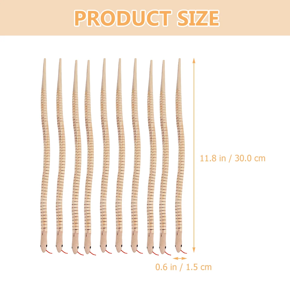 10 шт. игрушка-змея на Хэллоуин деревянные поддельные поделки для детей рептилия