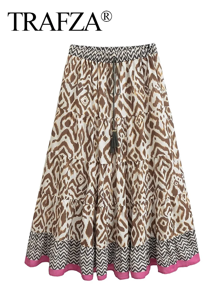 Женский Комплект TRAFZA С Блузкой И Юбкой Блузка Длинными Рукавами V-образным