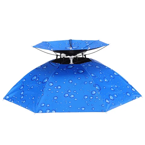 Головной Зонт с креплением на открытом воздухе, шляпа, двухслойный черный клей, защита от дождя и солнца для рыбалки на голову, Аксессуары для рыбалки