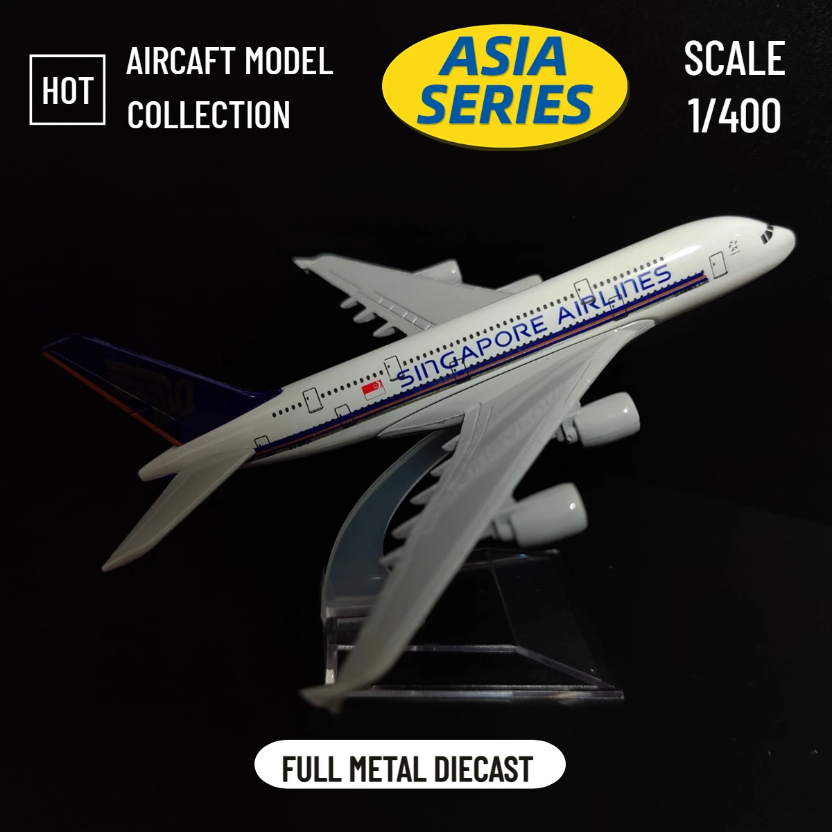 

Scale 1:400 Metal Aircraft Replica 15cm Singapore A380 Asia Airlines Boeing Airplane Diecast Model Aviation Miniature for Boys