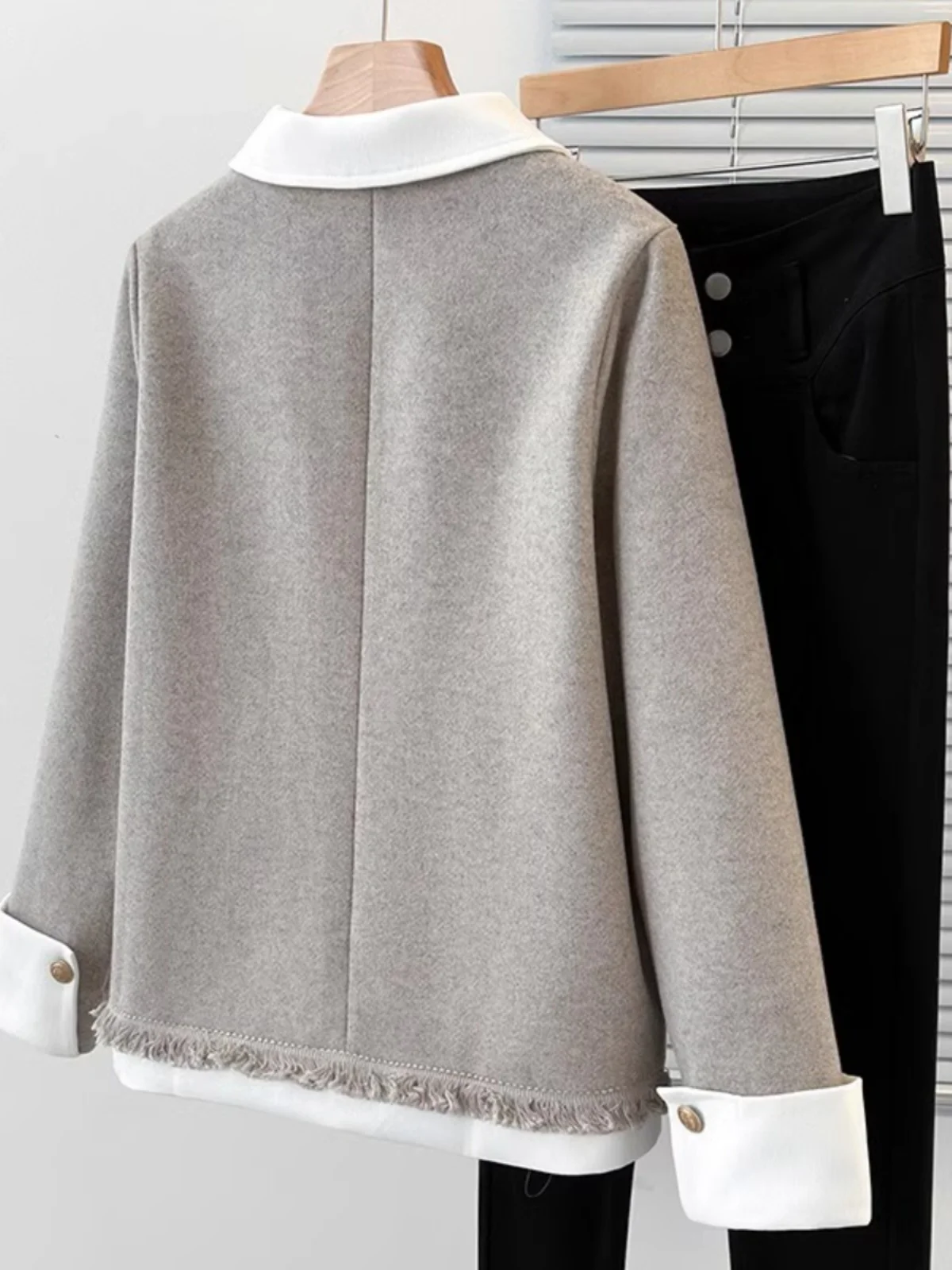 Изящная шерстяная куртка высокого качества для женщин модель сезона осень-зима