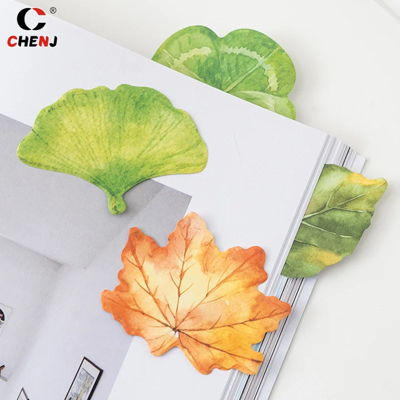 30 листов листьев Липкие заметки Ginkgo Lndus лист самоклеящийся прочный блокнот для