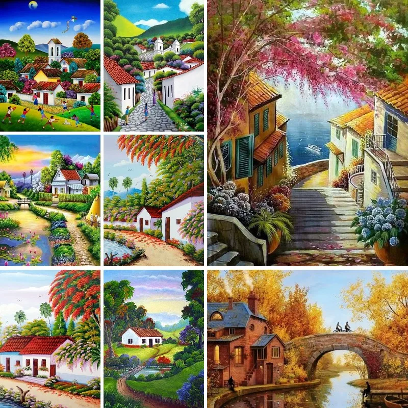 

5D Diamond Painting Latin American Scenics White House Mosaic Rhinestone Embroidery Full Square/Round Drill Cross Stitch Kit
