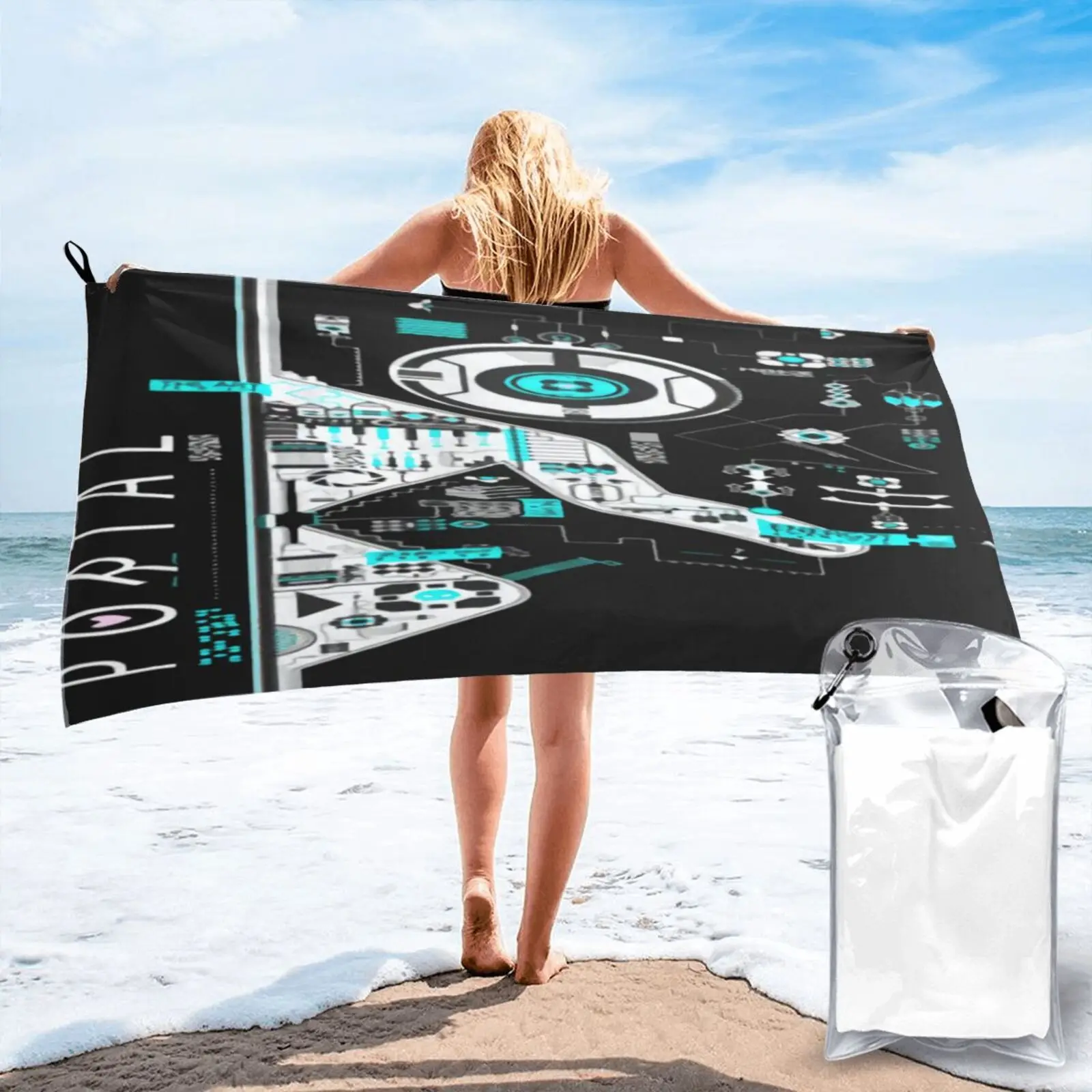

Portal 2 Art Popular Tagless Beach Towel For Bath For Bath Towel Beach Xxl Beach Towel Microfiber Towel Bath-House Beach Cover