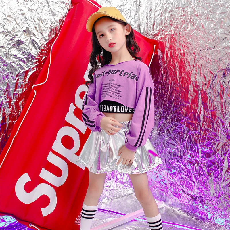 

Children's jazz dance costumes, street dance sets, girls' hiphop hip-hop clothing, trendy clothing, navel exposed performance