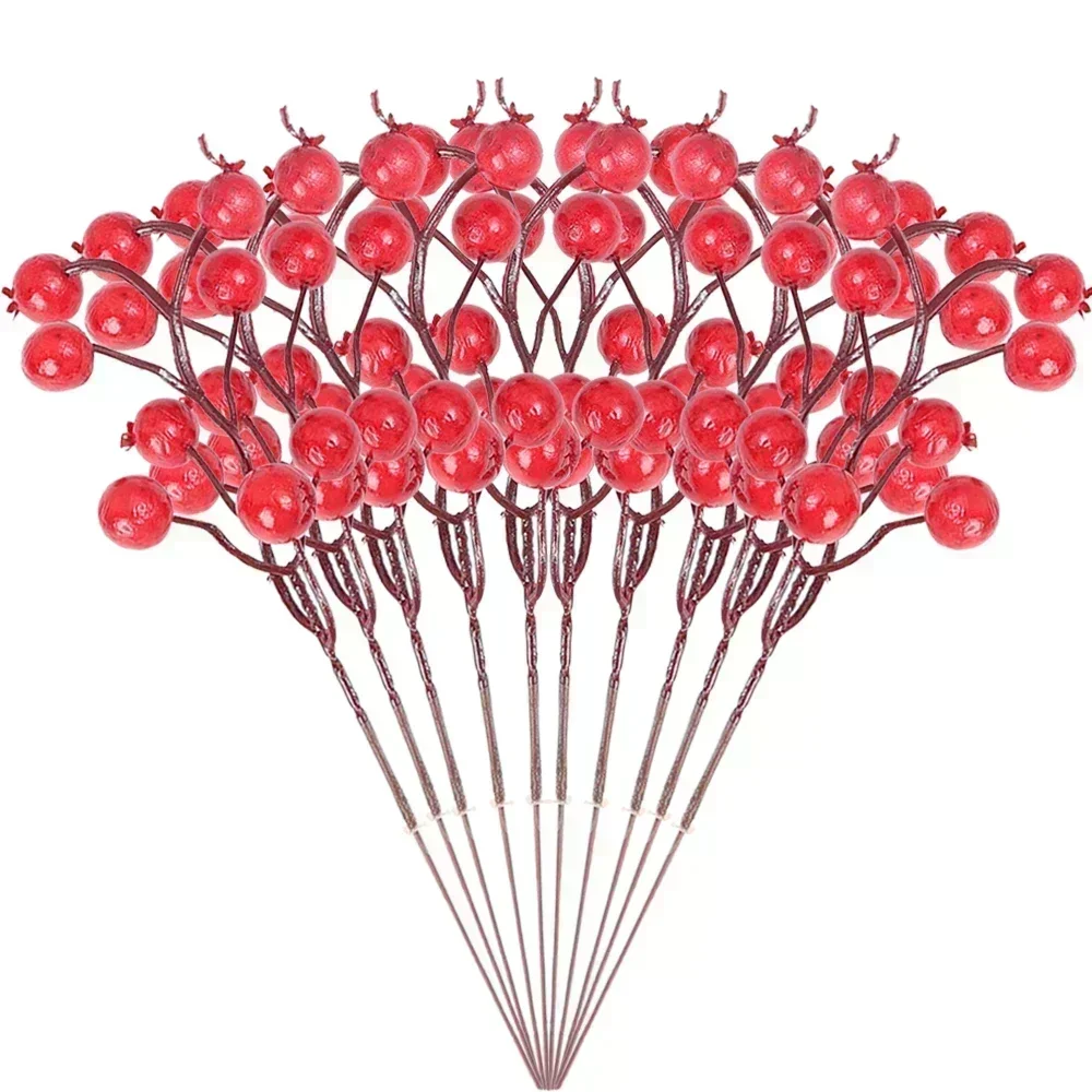 

Искусственные ягоды для Рождества, красные, пена, пластик, 21,5 см