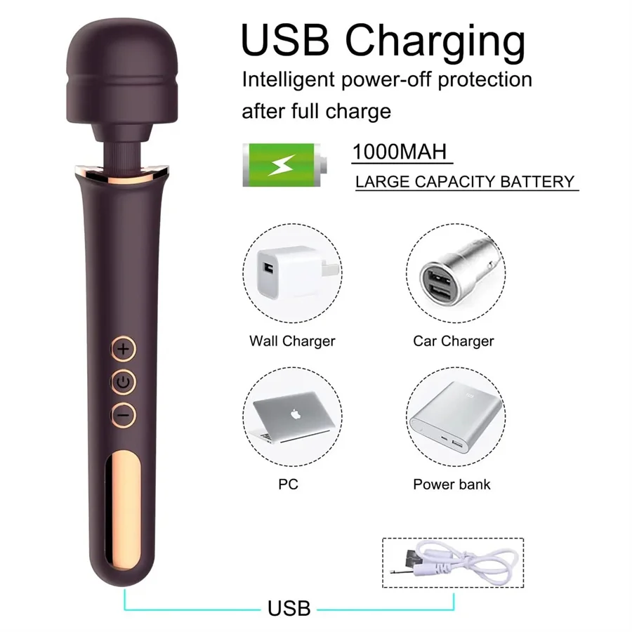 10-скоростной мощный вибратор с волшебной палочкой ручной AV-палка большой