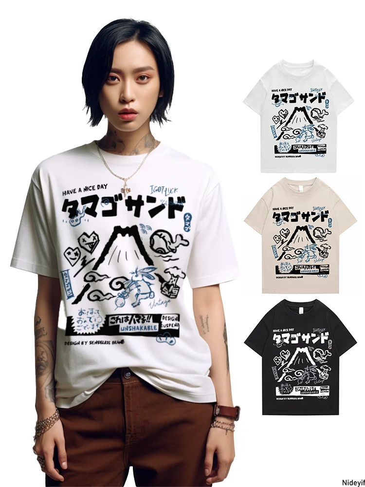 

Anime tshirt cotton oversized tokyo Harajuku graphic T-Shirts for men women tops y2k hiphop summer manga Japan AI3