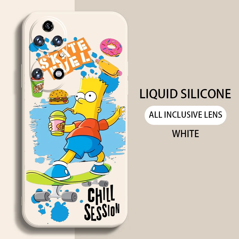 Мультяшные Симпсоны для Huawei P50 P40 P30 P20 PRO LITE P Smart Z S 2021 чехол телефона жидкий