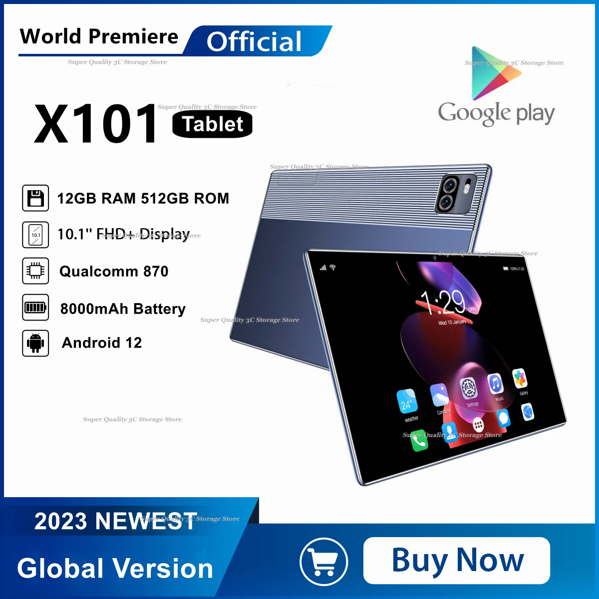 

NEW Tablet Pad Pro 12GB RAM 512GB ROM 10.1 Inch HD Display Android 12 4G/5G Dual SIM Card Slot 8000mAh Battery Original Tablets