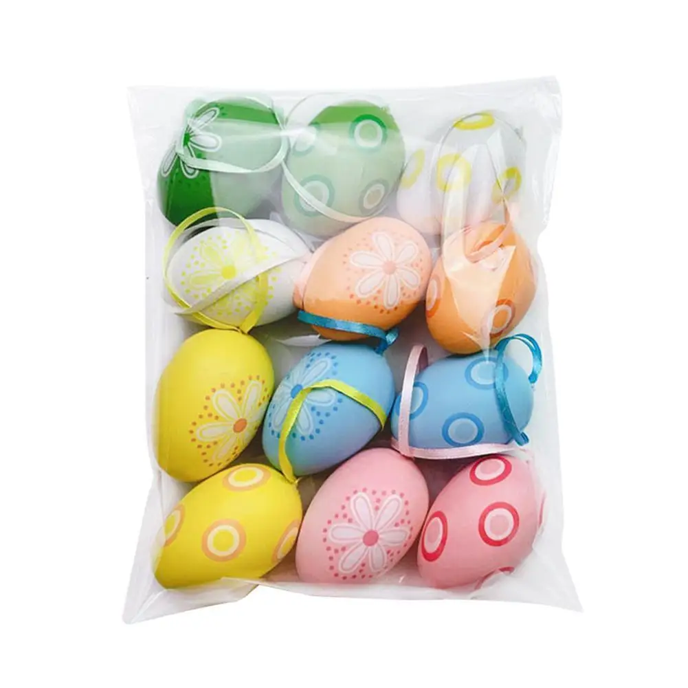 

12 шт. пасхальные самодельные окрашенные яйца игрушки для детского сада окрашенные яйца окрашенные вручную