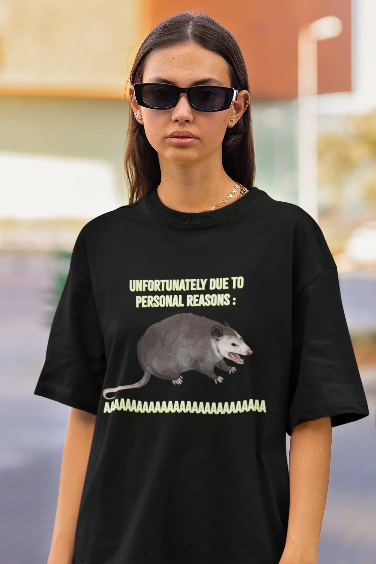Фото Забавная футболка Possum праздничный s Gag с мемом №1