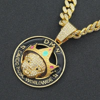 iced out cuban chains bling diamond character brand rhinestone pendants mens necklaces miami gold chain jewelry for men choker
