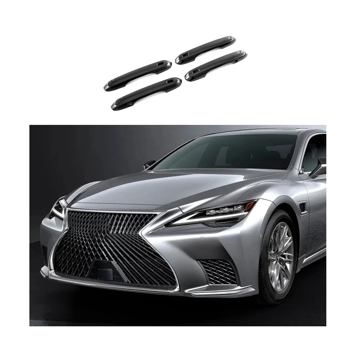 Наклейка на дверную ручку из углеродного волокна для Lexus 350 RX350H 500 2023 +