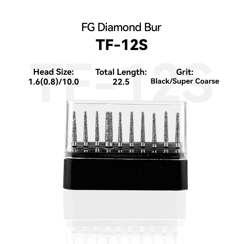 

1 Набор товаров для стоматологических клиник бриллиантовый 173-016S Diamond Bur FG высокоскоростной 1,6 (0,8)/10,0 22,5 мм, черная Φ, средний внутриполостной
