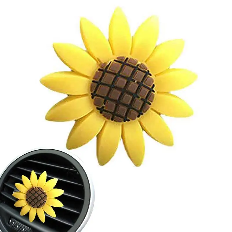 

Sunflower Air Vent Clips Sunflower Vent Clip With Aroma Card Slot Sunflower Car Accessories Air Fresheners Air Outlet Perfume