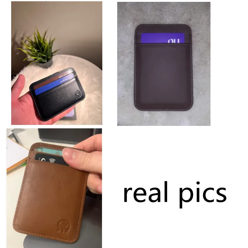 New Cowhide Leather Credit Card Case Mini ID Card Holder Small Purse For Man Slim Men's Wallet Cardholder