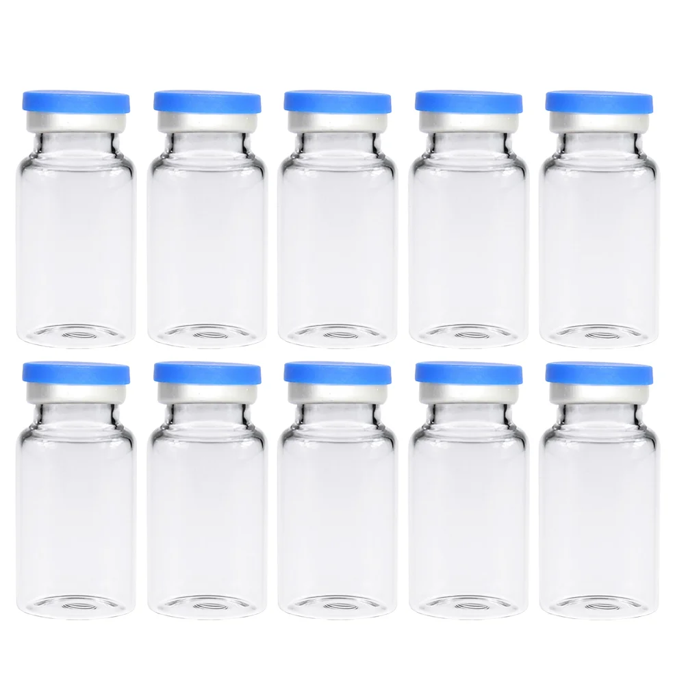 

20 Pcs Freeze-dried Powder Bottle Mini Toiletries Sample Glass Bottles Vial Experiment Bottled Cap Travel Empty Clear Vials